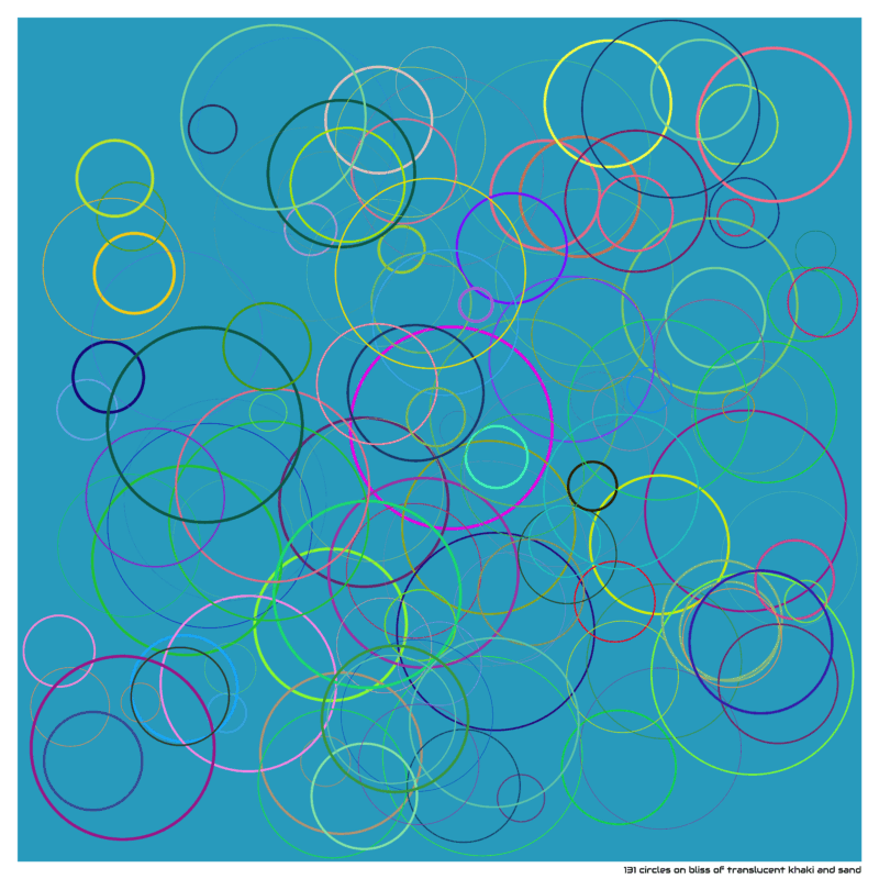 131 circles on bliss of translucent khaki and sand