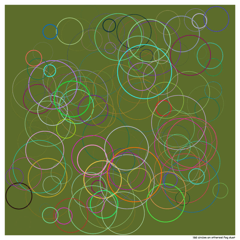 132 circles on ethereal fog dust