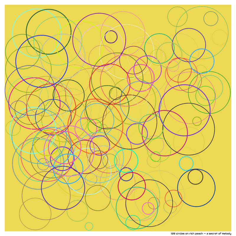 139 circles on rich peach — a secret of melody
