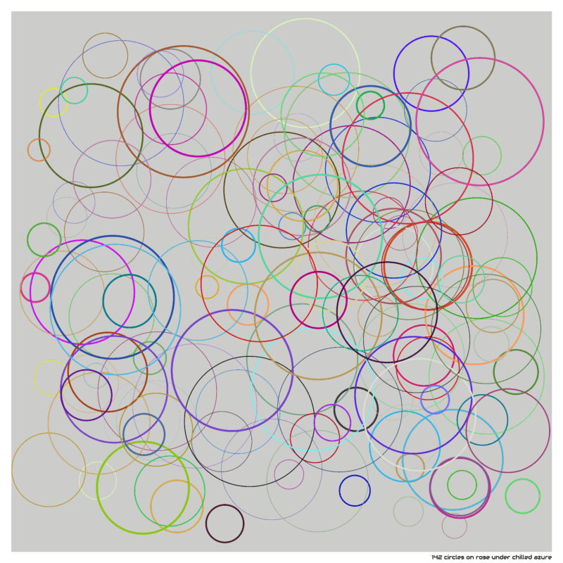 142 circles on rose under chilled azure