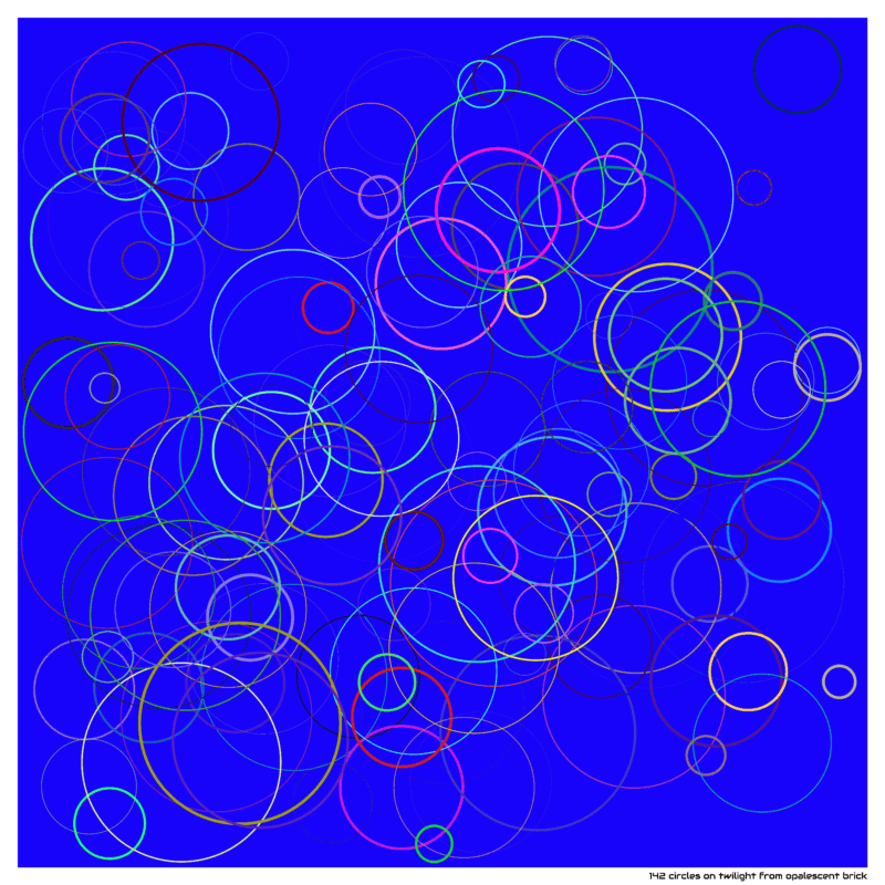 142 circles on twilight from opalescent brick