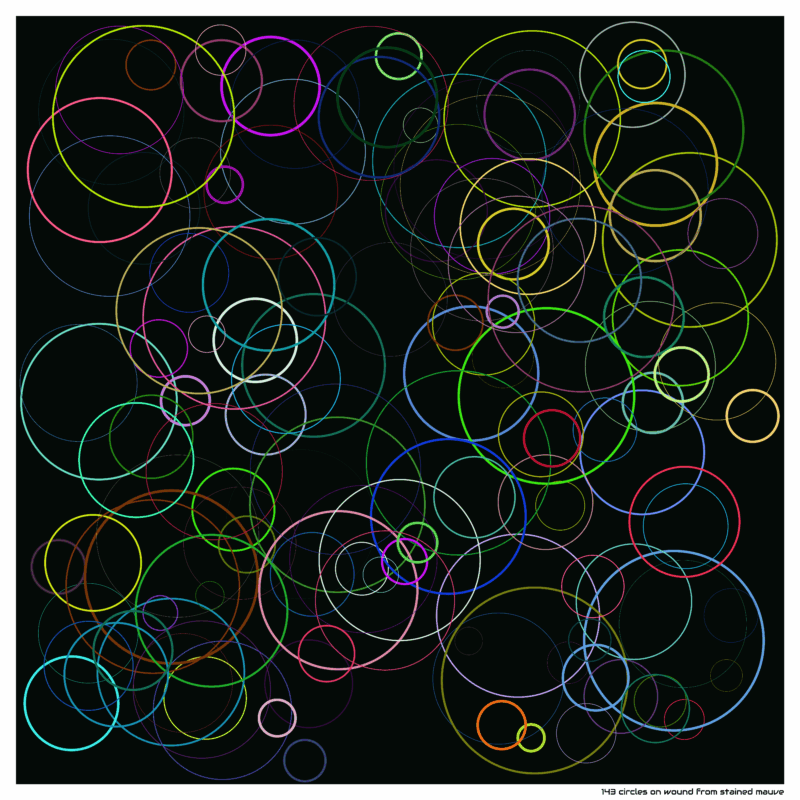 143 circles on wound from stained mauve