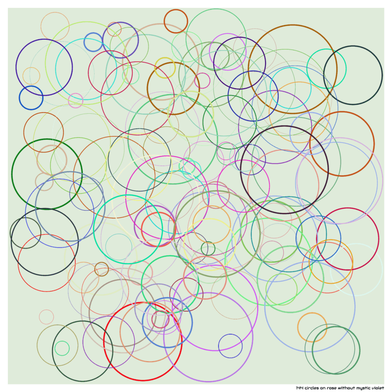 144 circles on rose without mystic violet
