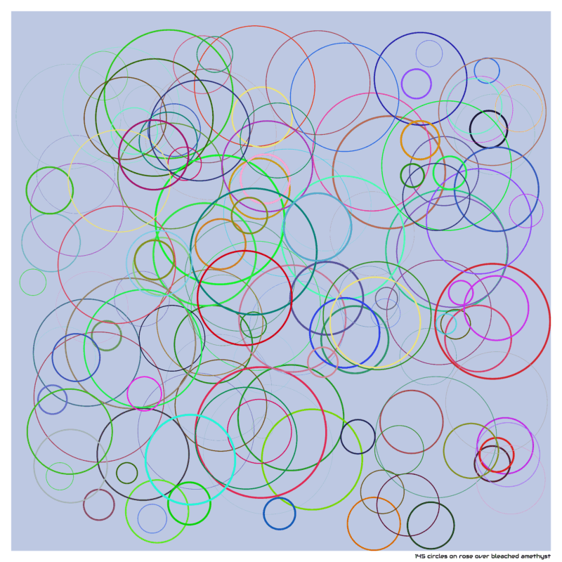 145 circles on rose over bleached amethyst
