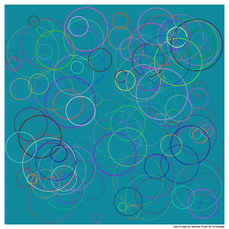 152 circles on serene frost of turquoise