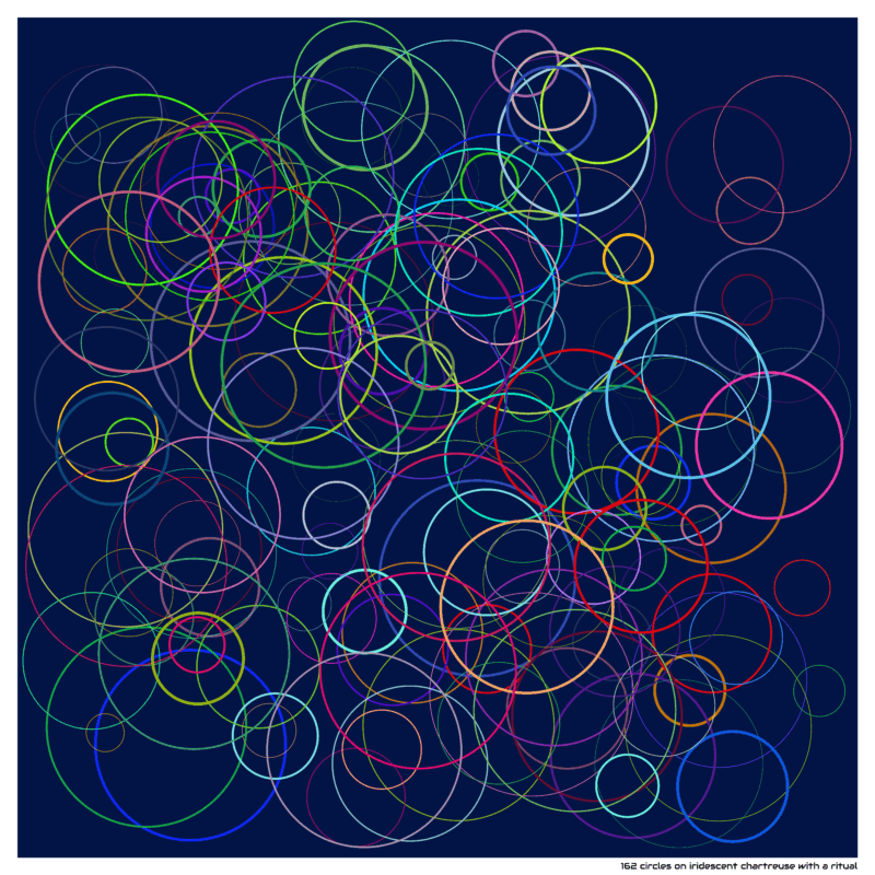 162 circles on iridescent chartreuse with a ritual