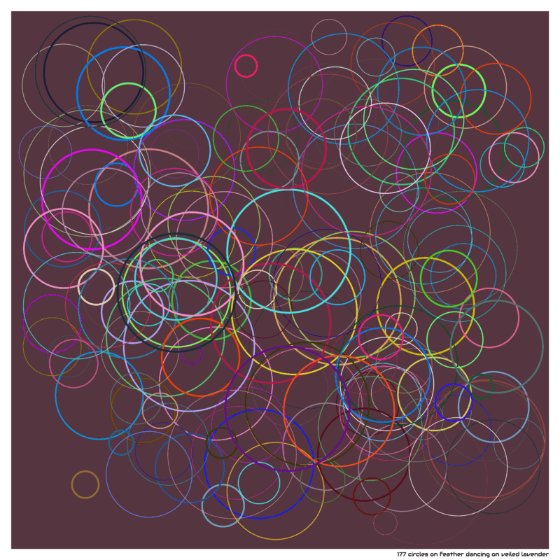 177 circles on feather dancing on veiled lavender