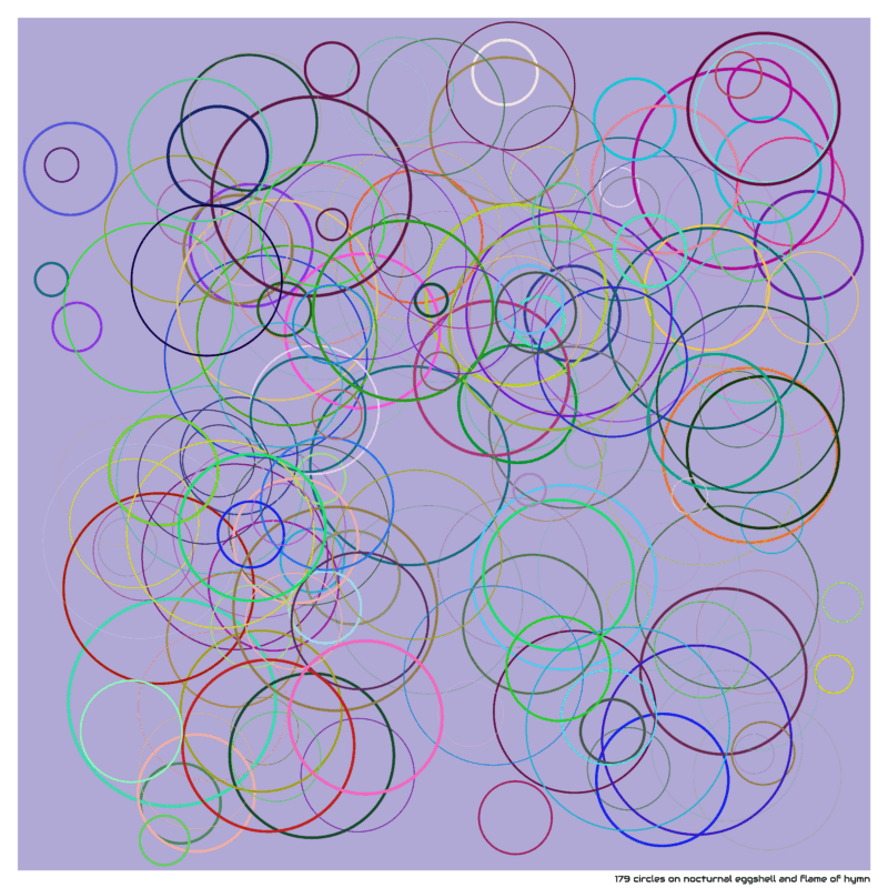 179 circles on nocturnal eggshell and flame of hymn
