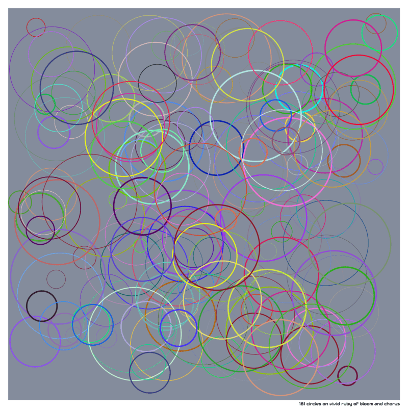 181 circles on vivid ruby of bloom and chorus
