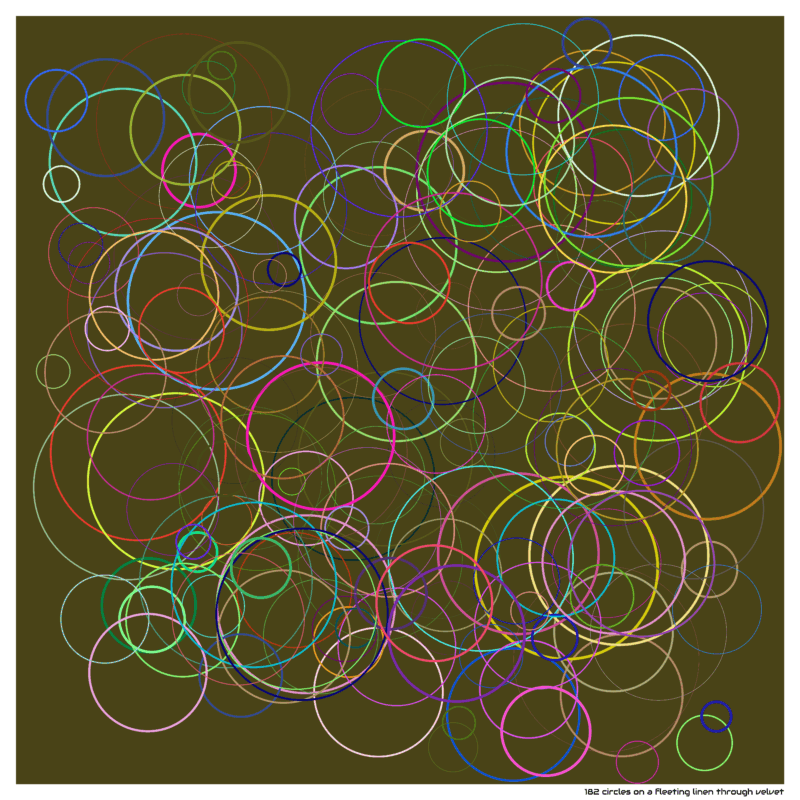 182 circles on a fleeting linen through velvet