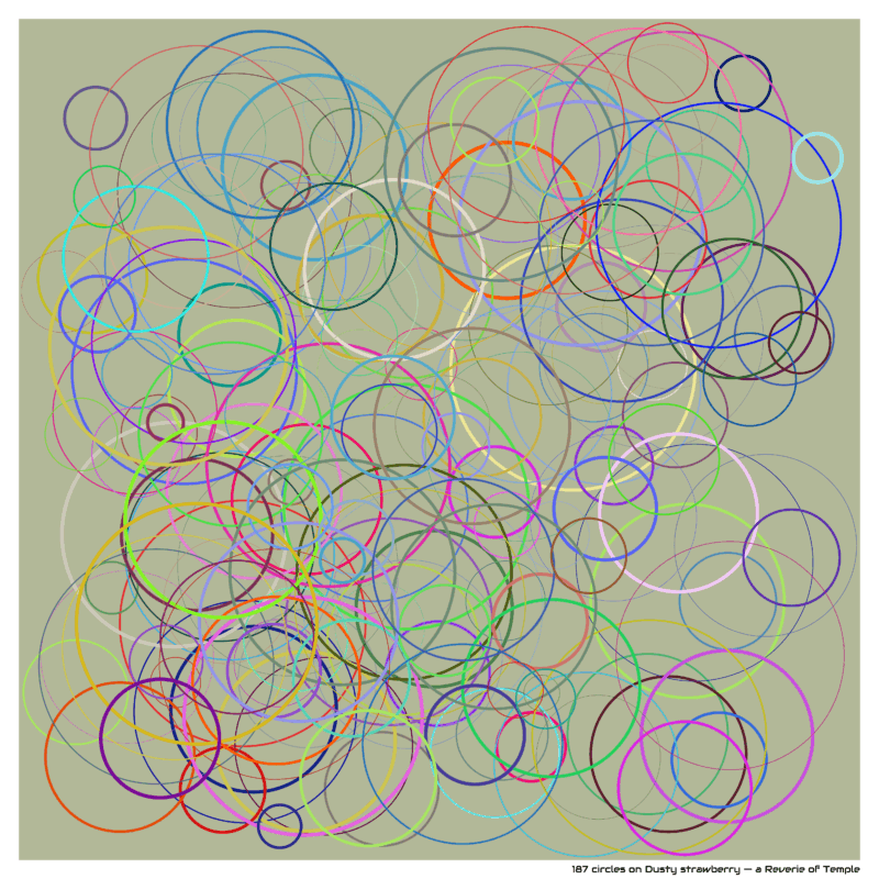 187 circles on Dusty strawberry — a Reverie of Temple