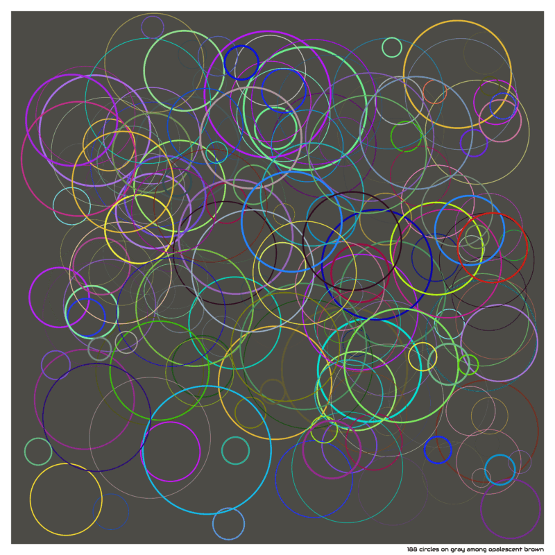 188 circles on gray among opalescent brown