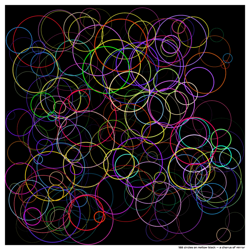 188 circles on mellow black — a chorus of mirror
