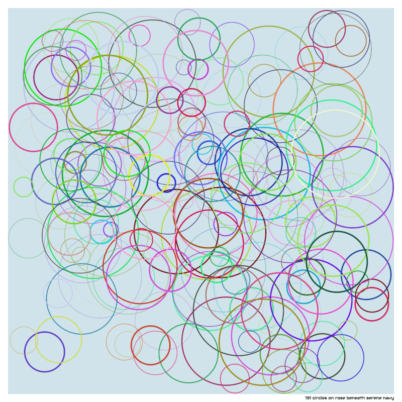 191 circles on rose beneath serene navy