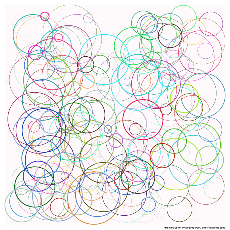 193 circles on emerging ivory and flickering jade