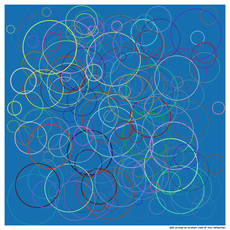 201 circles on broken void of the reflection