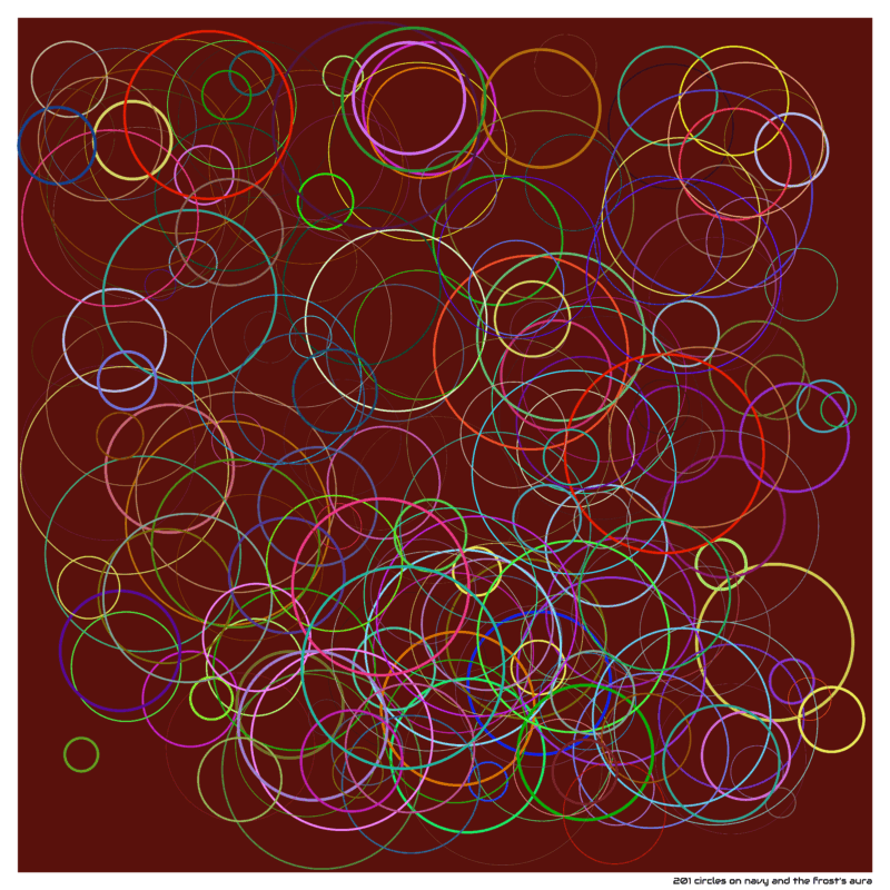201 circles on navy and the frost’s aura