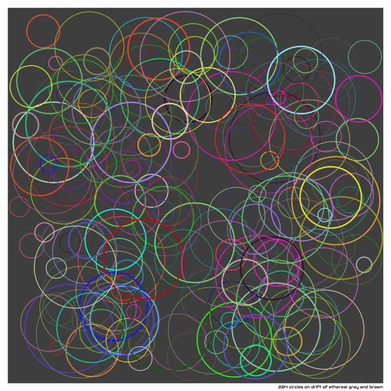 204 circles on drift of ethereal gray and brown