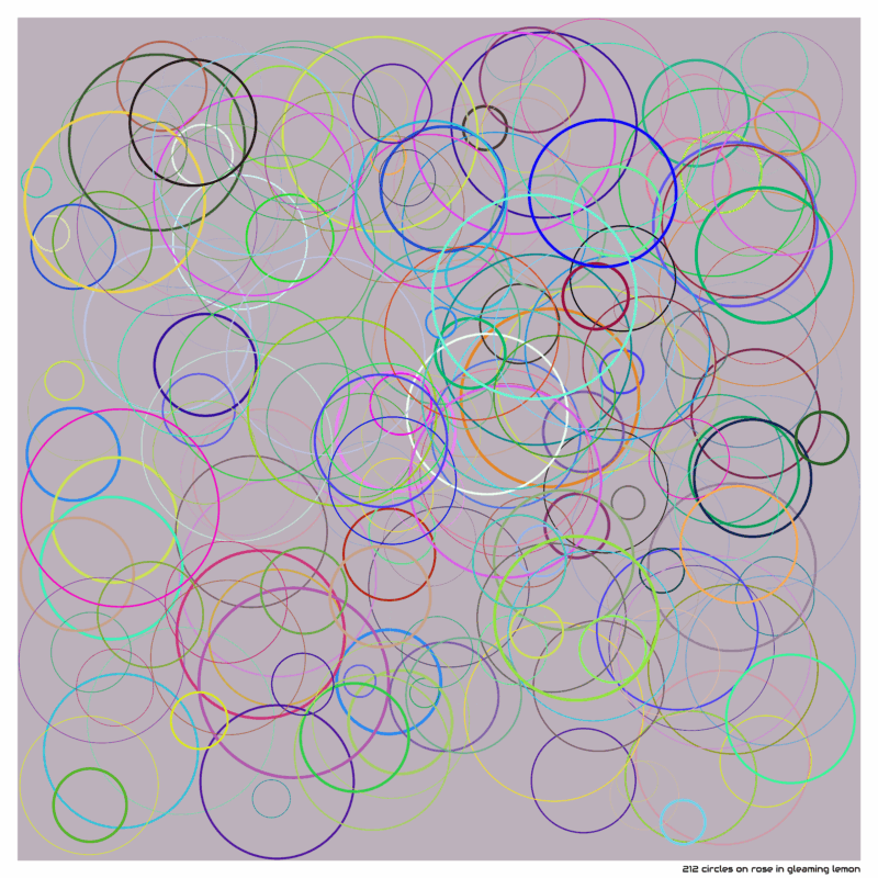 212 circles on rose in gleaming lemon