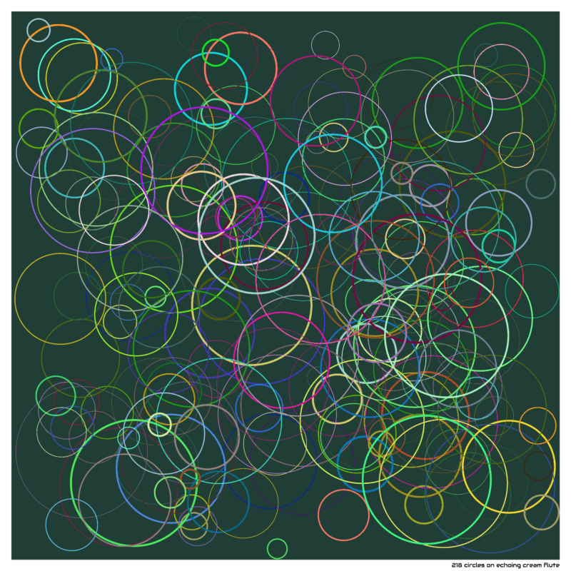 218 circles on echoing cream flute