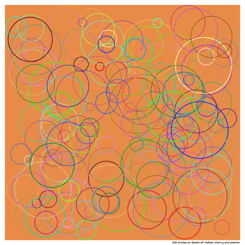 218 circles on Gleam of Hollow cherry and pewter