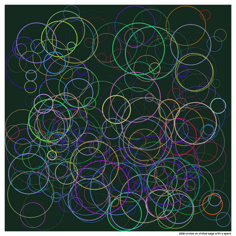 220 circles on chilled sage with a spark