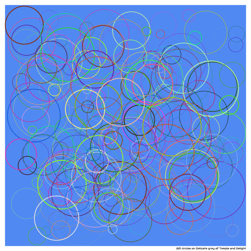 221 circles on Delicate grey of Temple and Delight