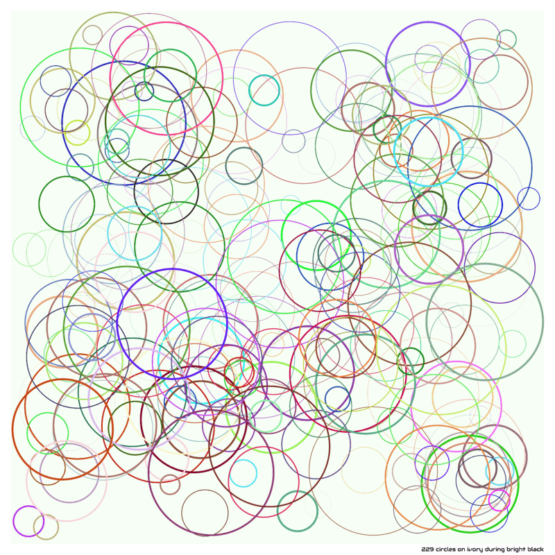 229 circles on ivory during bright black