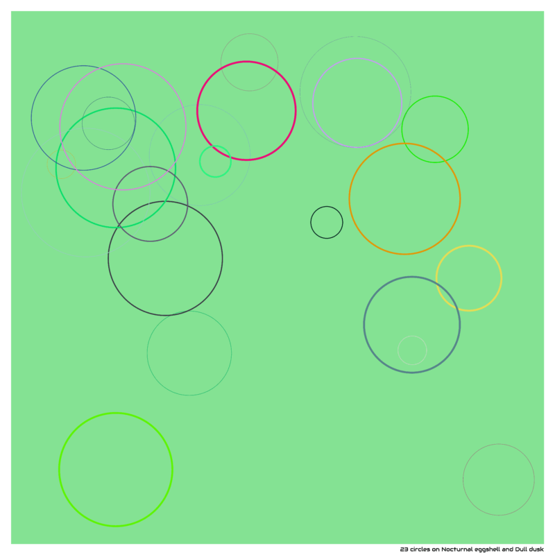 23 circles on Nocturnal eggshell and Dull dusk
