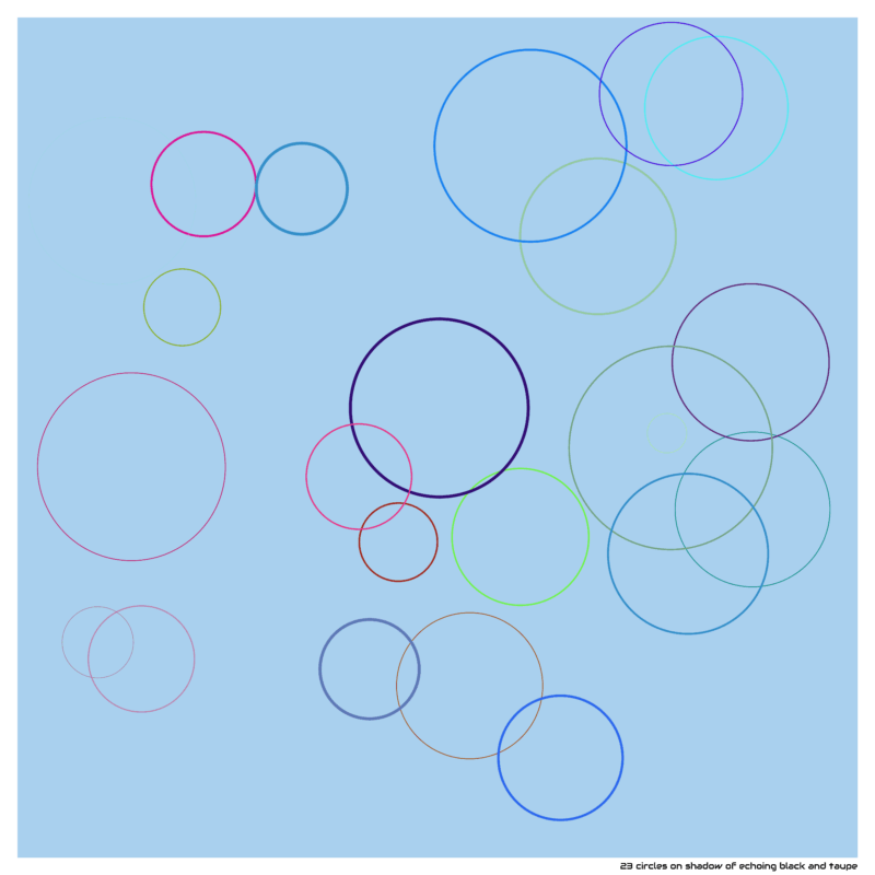 23 circles on shadow of echoing black and taupe