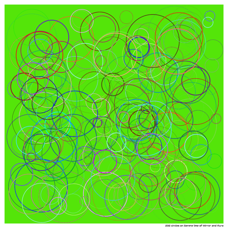 232 circles on Serene lime of Mirror and Aura