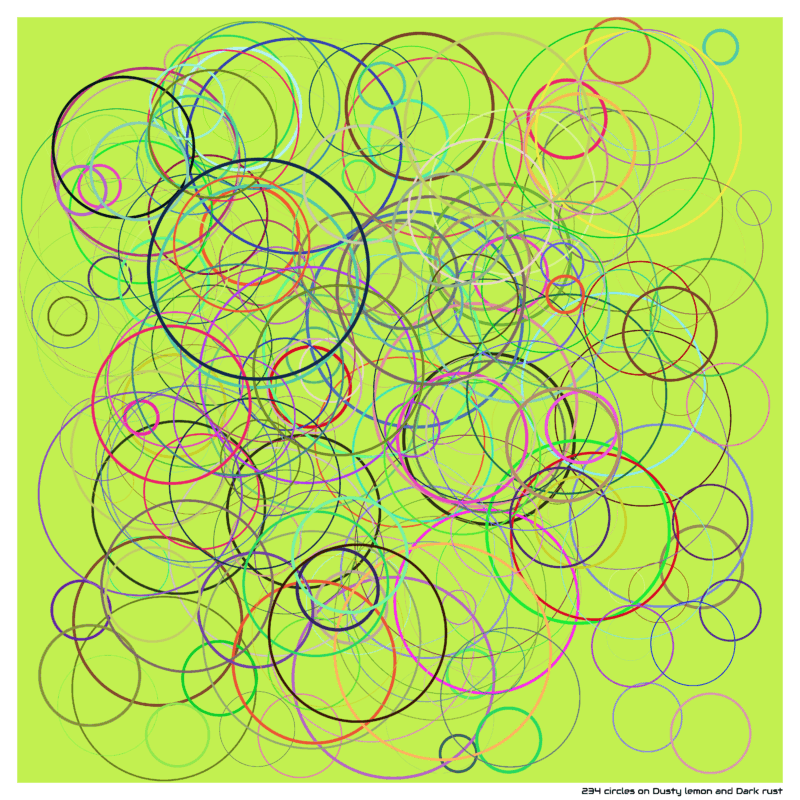 234 circles on Dusty lemon and Dark rust