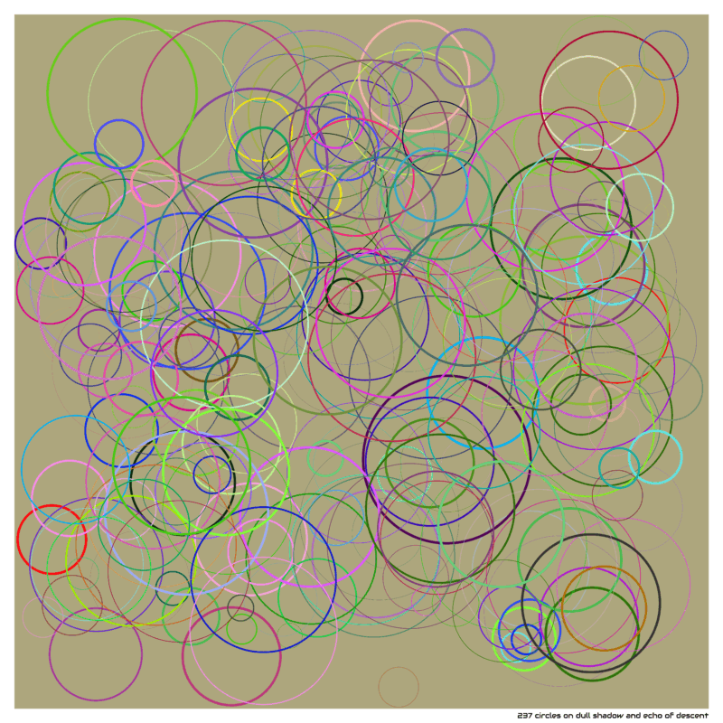 237 circles on dull shadow and echo of descent