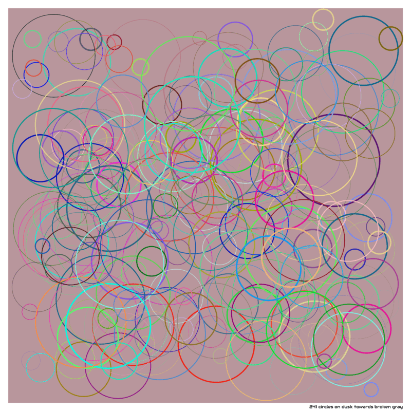 241 circles on dusk towards broken gray