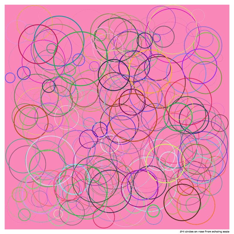 241 circles on rose from echoing sepia