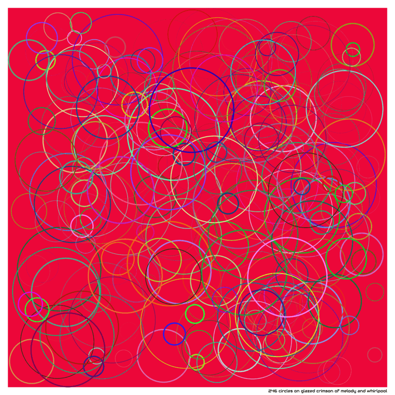 246 circles on glazed crimson of melody and whirlpool