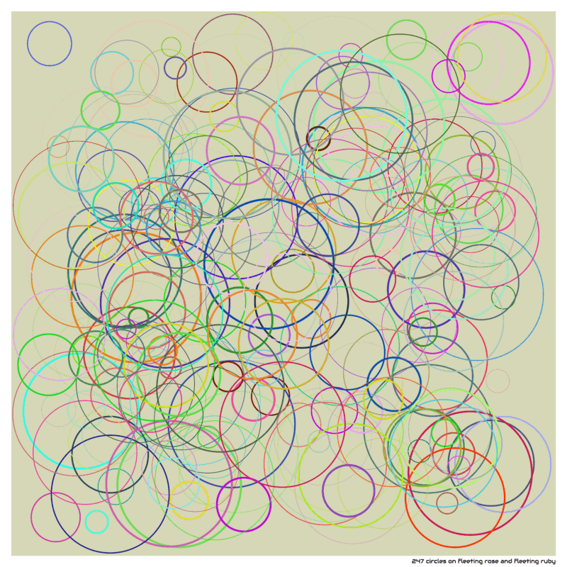 247 circles on fleeting rose and fleeting ruby