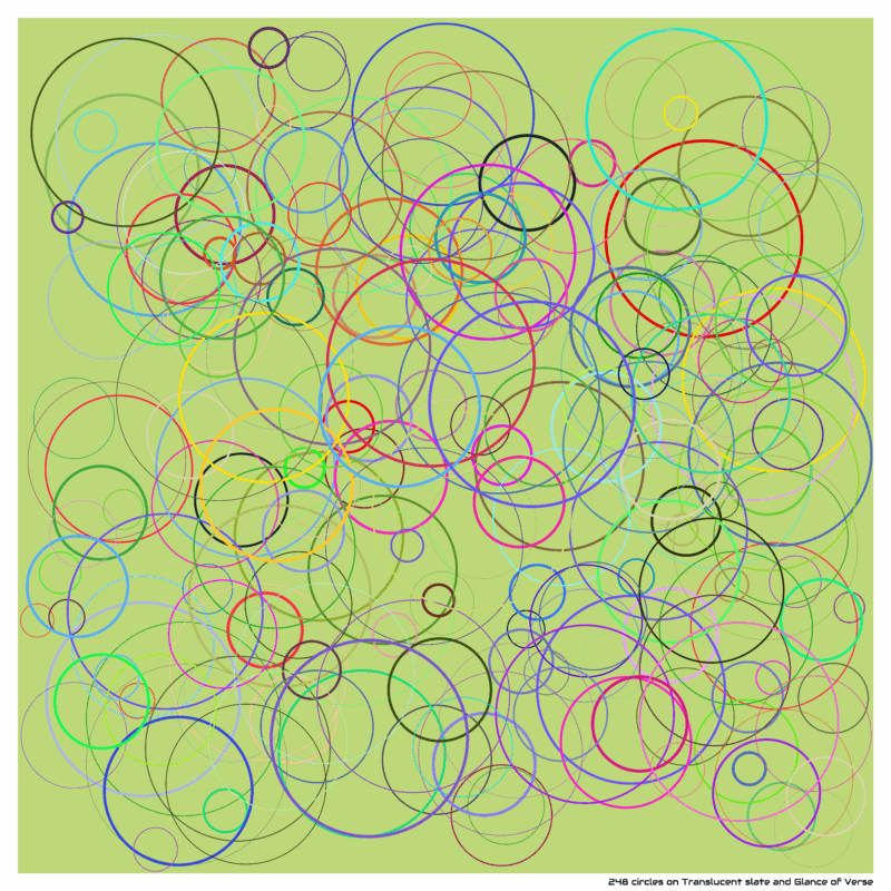 248 circles on Translucent slate and Glance of Verse