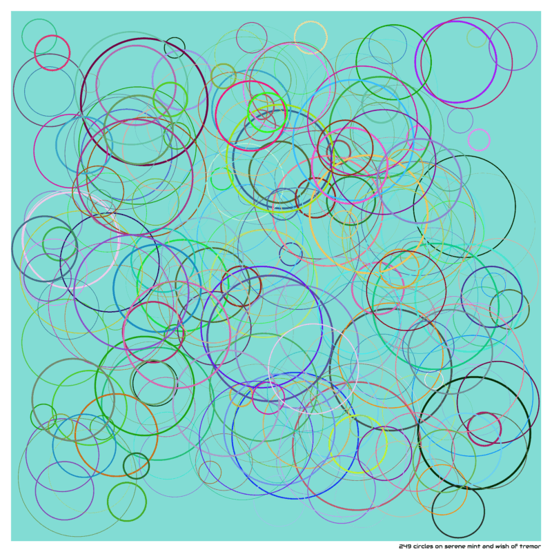 249 circles on serene mint and wish of tremor