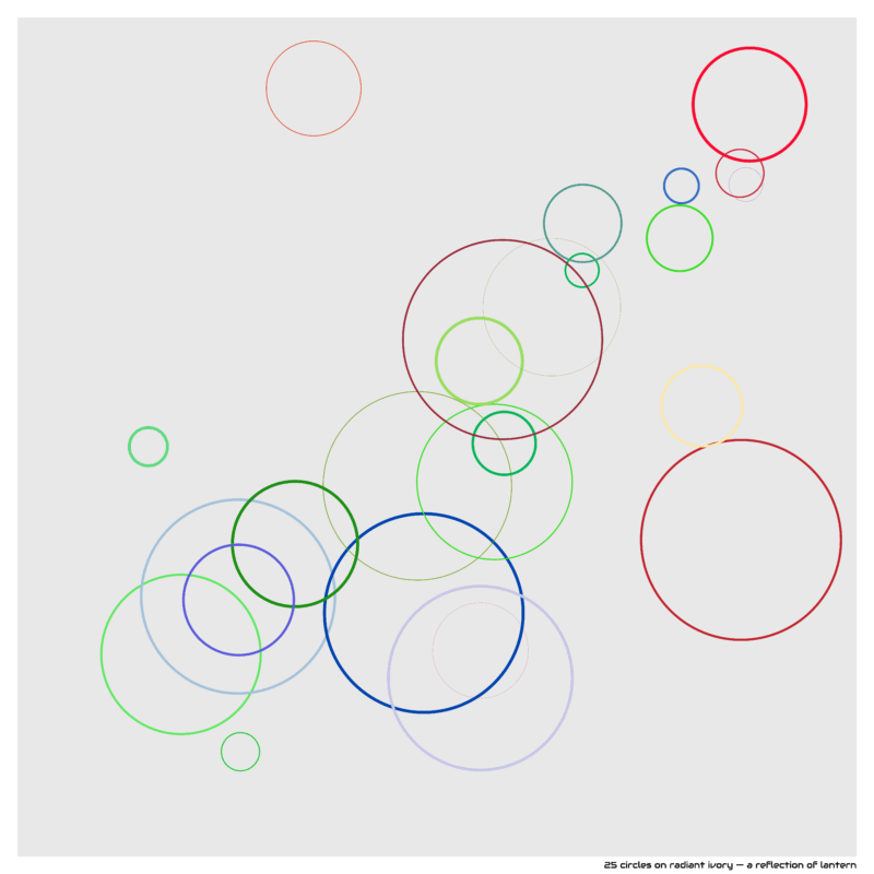 25 circles on radiant ivory — a reflection of lantern
