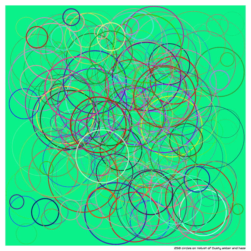 250 circles on Velvet of Dusty amber and haze