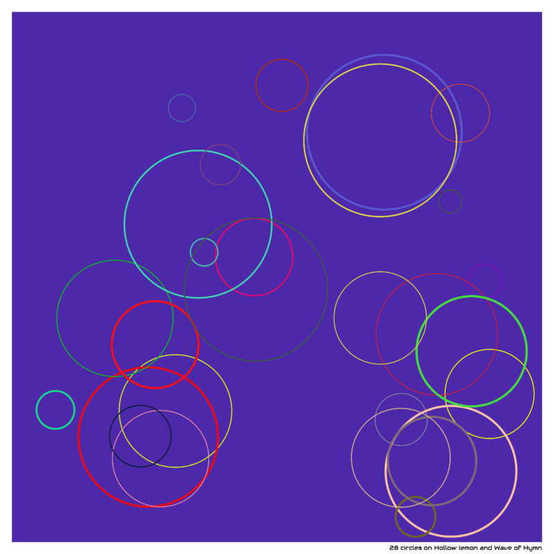 28 circles on Hollow lemon and Wave of Hymn