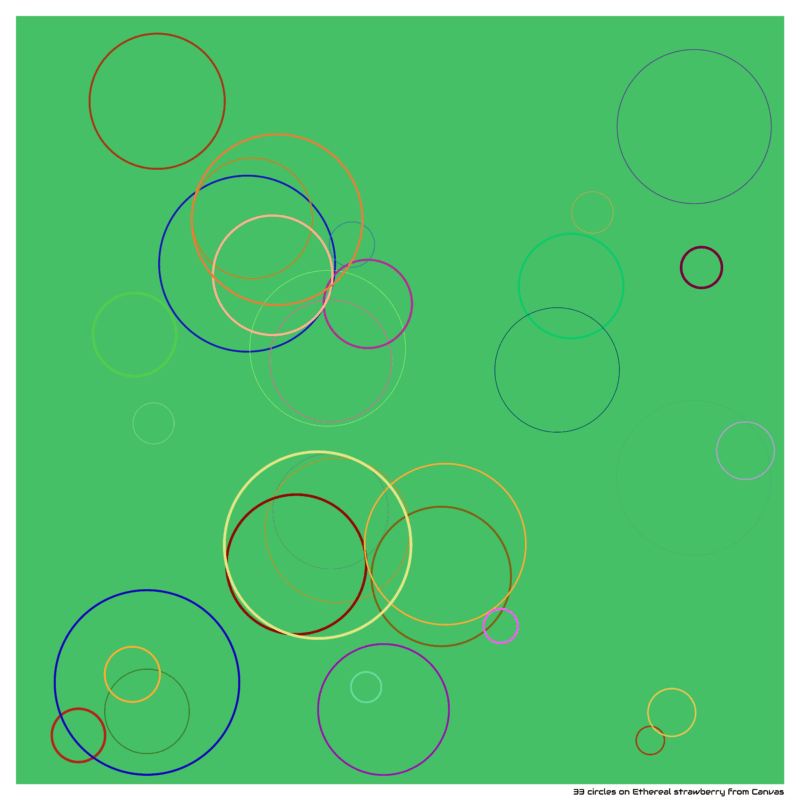 33 circles on Ethereal strawberry from Canvas