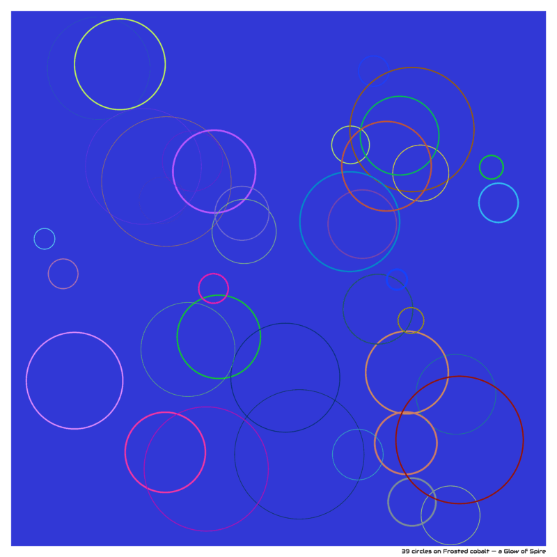 39 circles on Frosted cobalt — a Glow of Spire