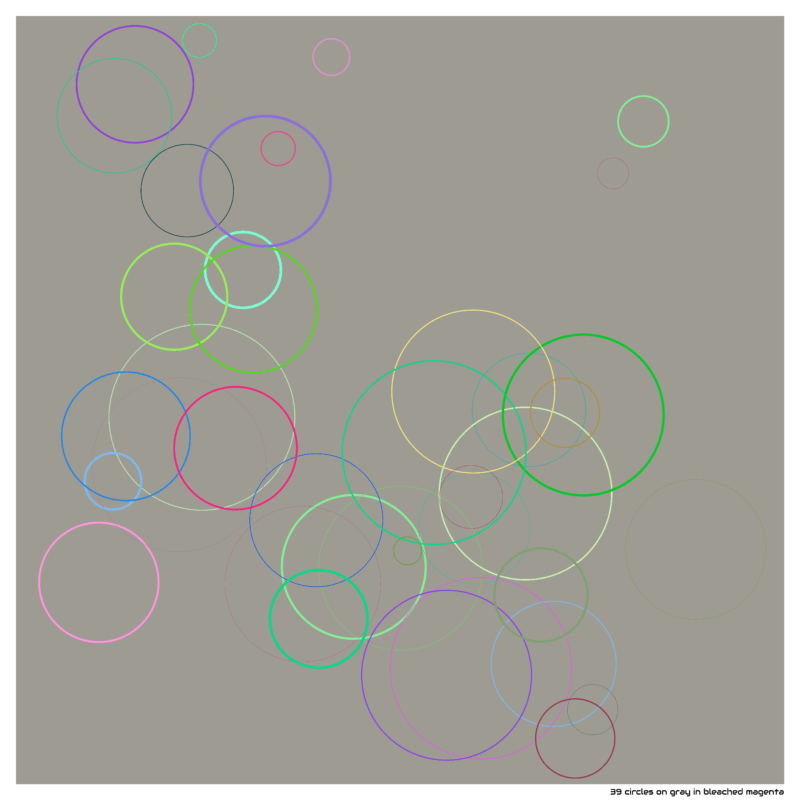 39 circles on gray in bleached magenta