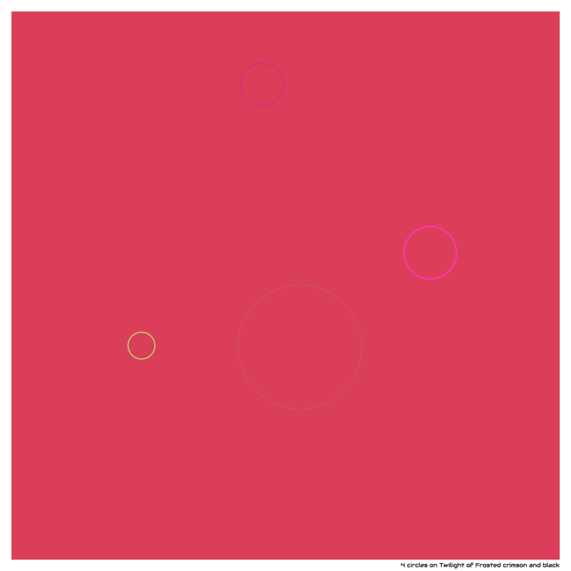 4 circles on Twilight of Frosted crimson and black