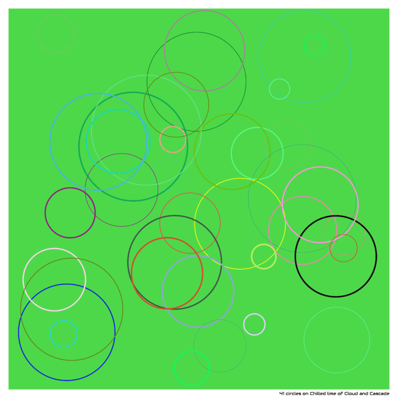 41 circles on Chilled lime of Cloud and Cascade