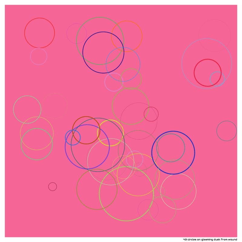 43 circles on gleaming dusk from wound