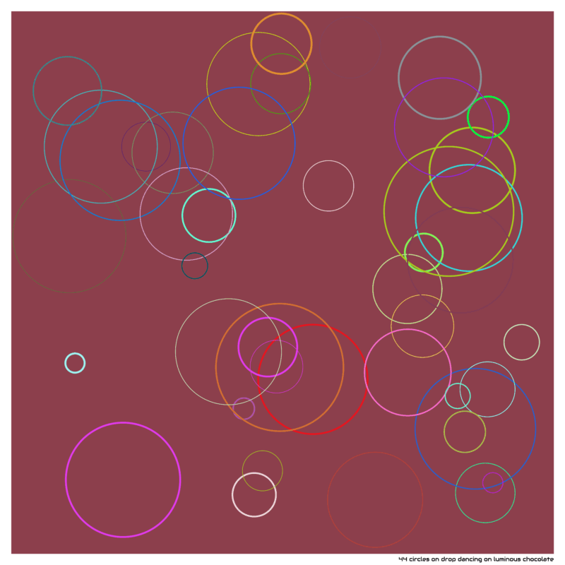 44 circles on drop dancing on luminous chocolate