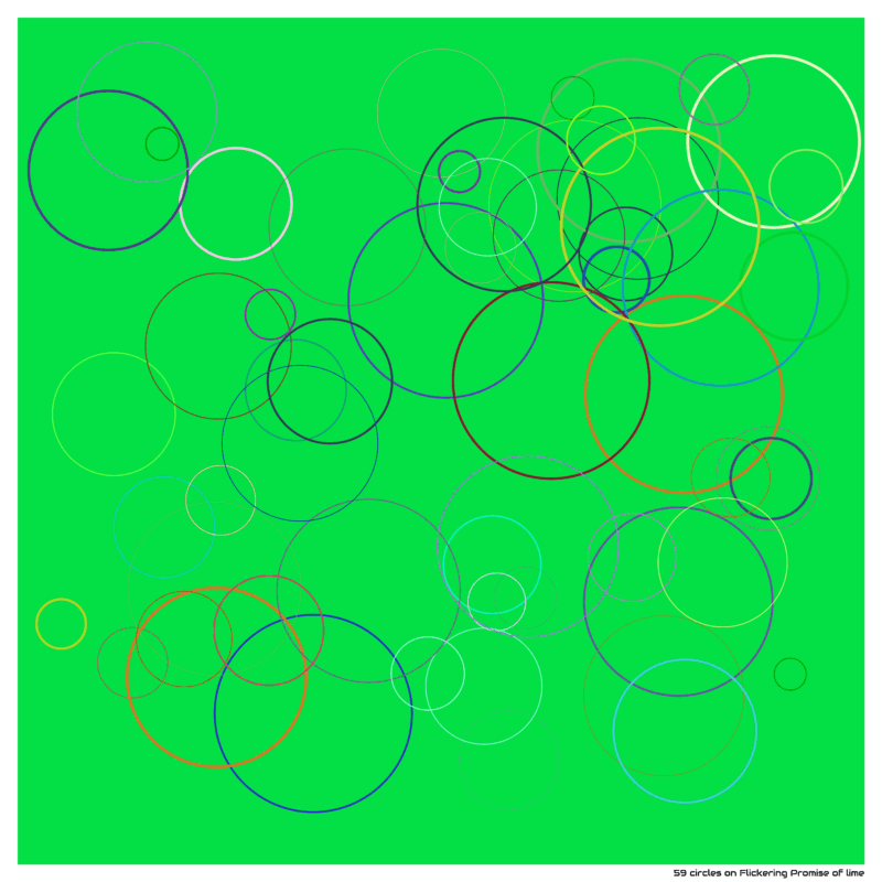 59 circles on Flickering Promise of lime